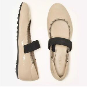 M.Gemi The Viviana Ballerina Ballet Flat Crinkle Naplak Nude Size 42 / US 11